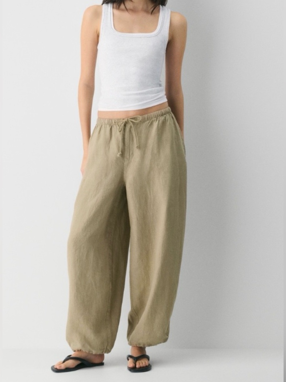 Aritzia TNA interstate linen balloon pants